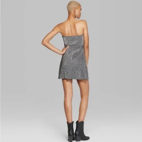 Wild Fable - NWT - Strapless Dress in Silver/Black - Size S - Picture 2 of 4